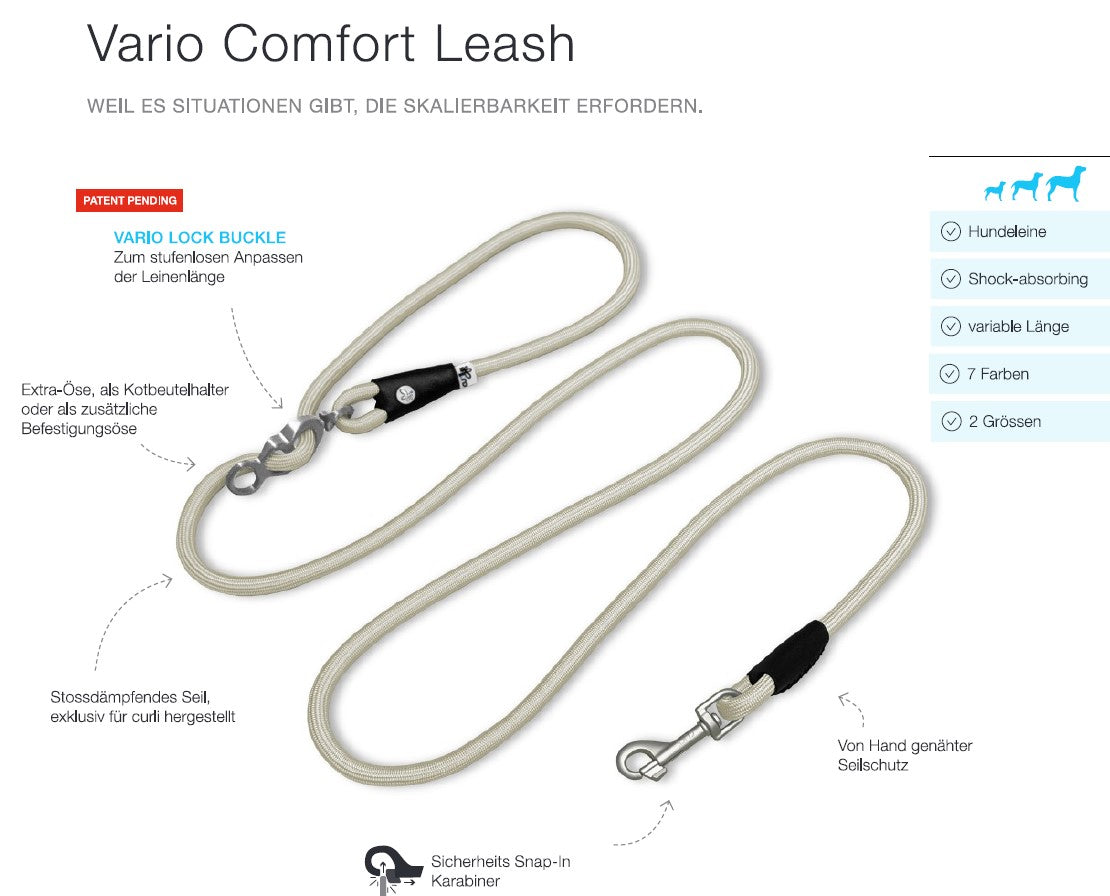 Vario Comfort Leash Ruby
