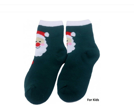 Kindersocke Weihnachtmann grün