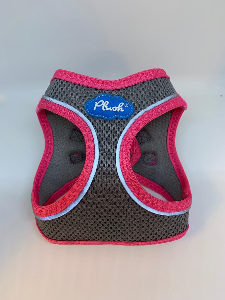 Plush Step In Air Mesh Harness DeeTee Collection Grey-Pink