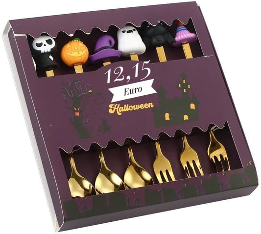 6er Halloween Besteck Gold
