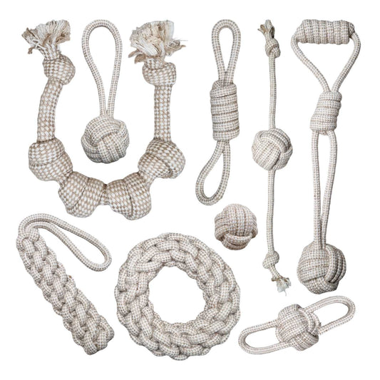 Tauseil Hundekauspielzeug aus Hanffasern und ungebleichter Baumwolle