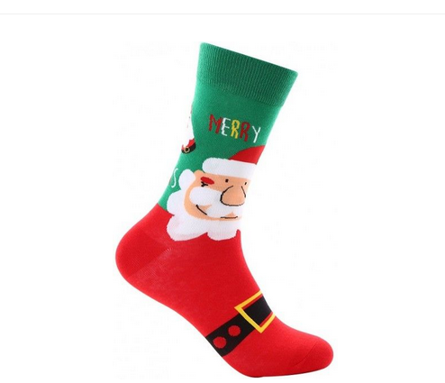 Weihnachtssocken Weihnachtsmann grün/rot