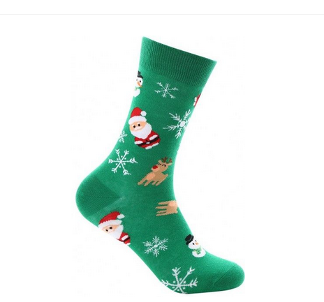 Weihnachtssocken Weihnachtsmann grün