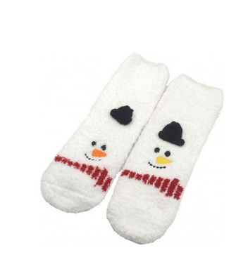 Flauschige Socken Schneemann