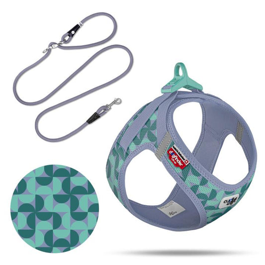 Curli Special Edition 2026  Vest Harness Air-Mesh LE26 + Leash Semi Circle Blue