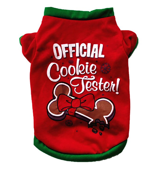 Weihnachtliches Hunde-T-Shirt "Official Cookie Tester"