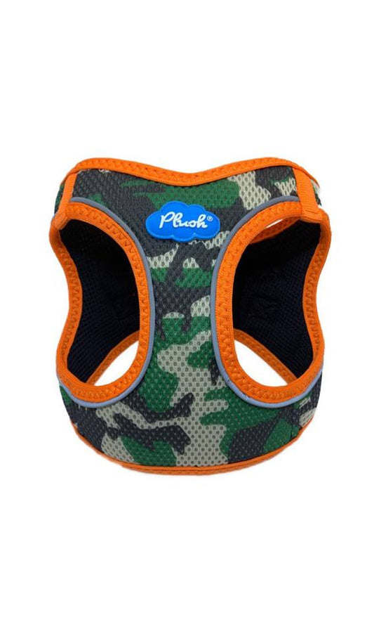 Plush Step In Air Mesh Harness DeeTee Collection Camo-Orange