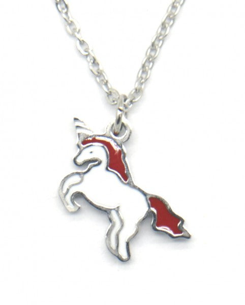 Kinder Kette Einhorn rot